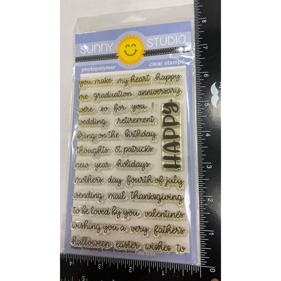 Sunny Studio Photopolymer Clear Stamps SSCL-203 Happy Thoughts - Picture 3 of 3